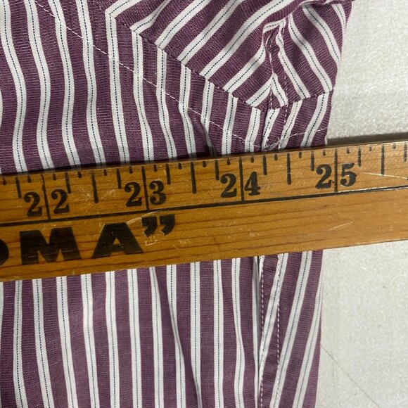 Brooks Brothers Mens Purple & White Striped Button-Up Dress Shirt Size 16.5/34 A - Picture 5 of 7